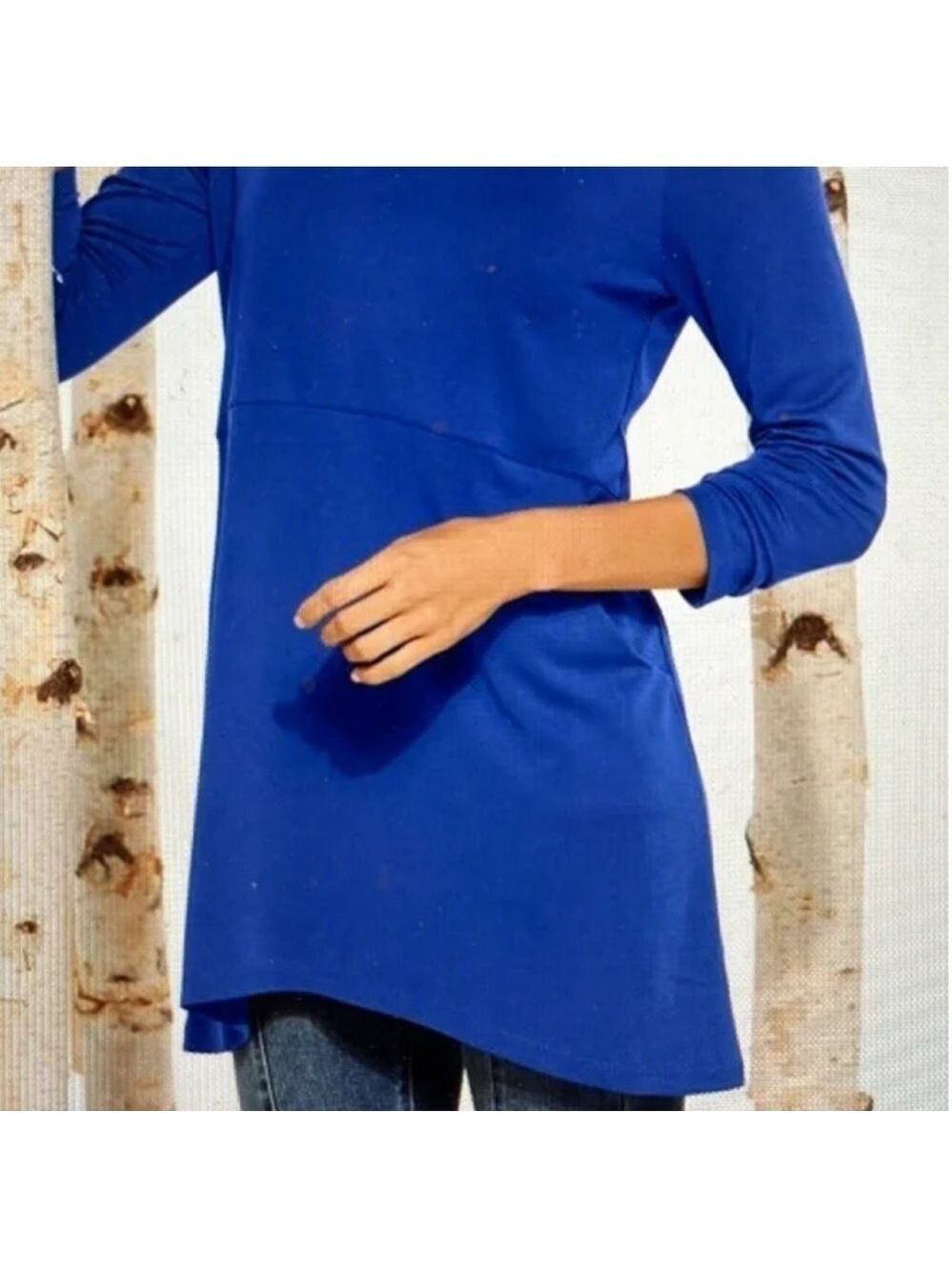Soft Surroundings Fairfax Women's Blue Long Sleeve tunic Top size 3X
